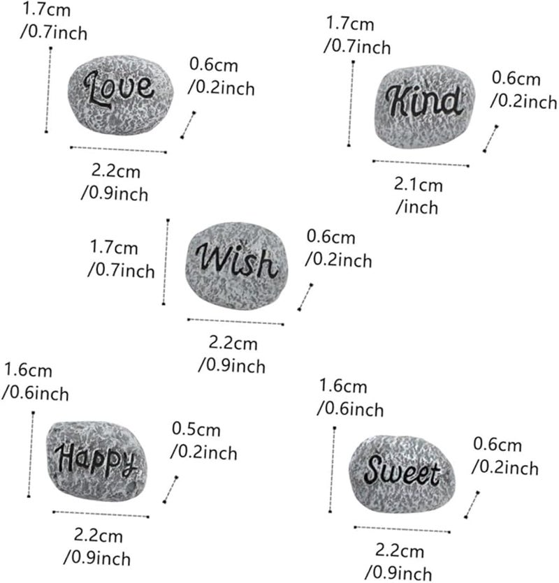 5Pcs Bright Color Decorative Rocks For Fish Tank Garden Planter Mini Stone Ornaments - Image 2